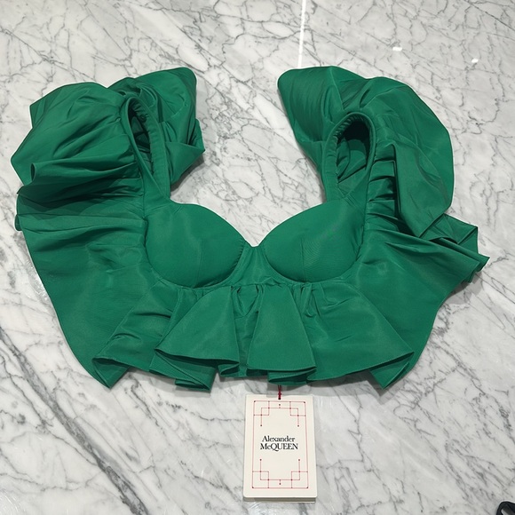 ALEXANDER MCQUEEN RUFFLED
CORSET CROP TOP - Picture 2 of 8